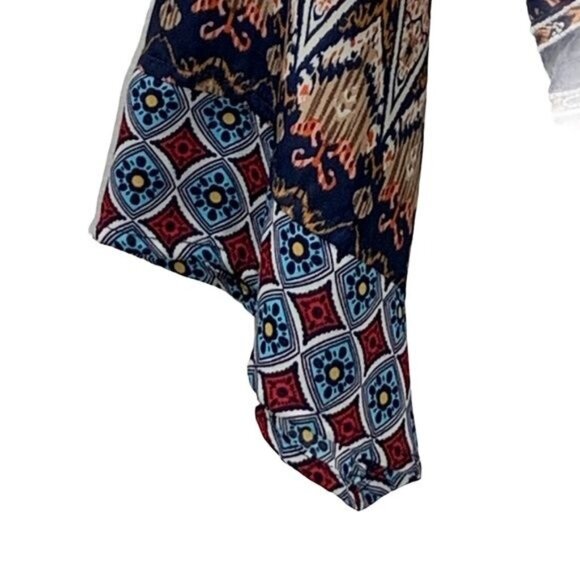 Flying Tomato Dress Womens Small Mini Boho Bell Sleeve Peasant Fall Casual Blue - Picture 4 of 9